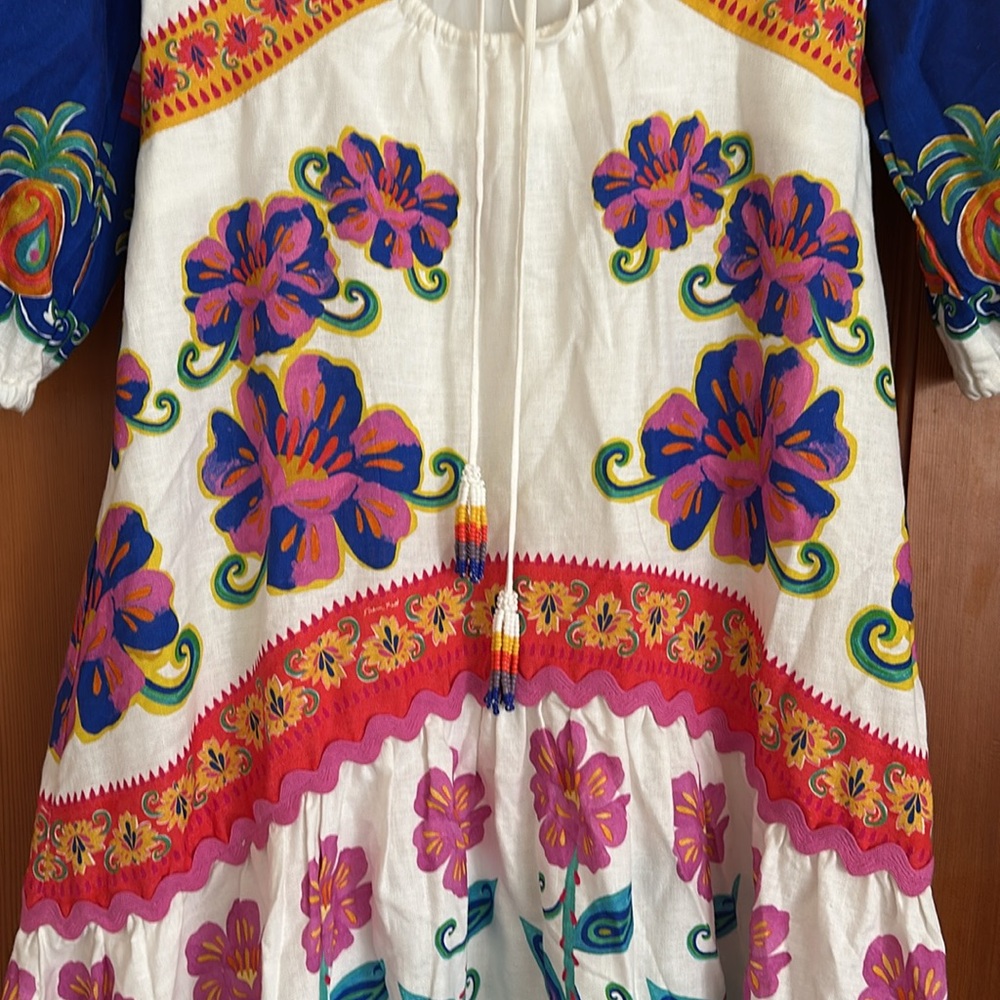 FARM Rio Off-White Vivid Garden Maxi Dress NWT - Picture 6 of 10